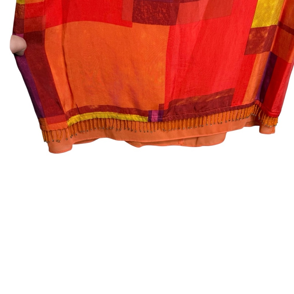 Vintage Yves Cossette Depeche Mode Sunset Geometric Shift Dress Beaded 80’s 90’s - Picture 3 of 8
